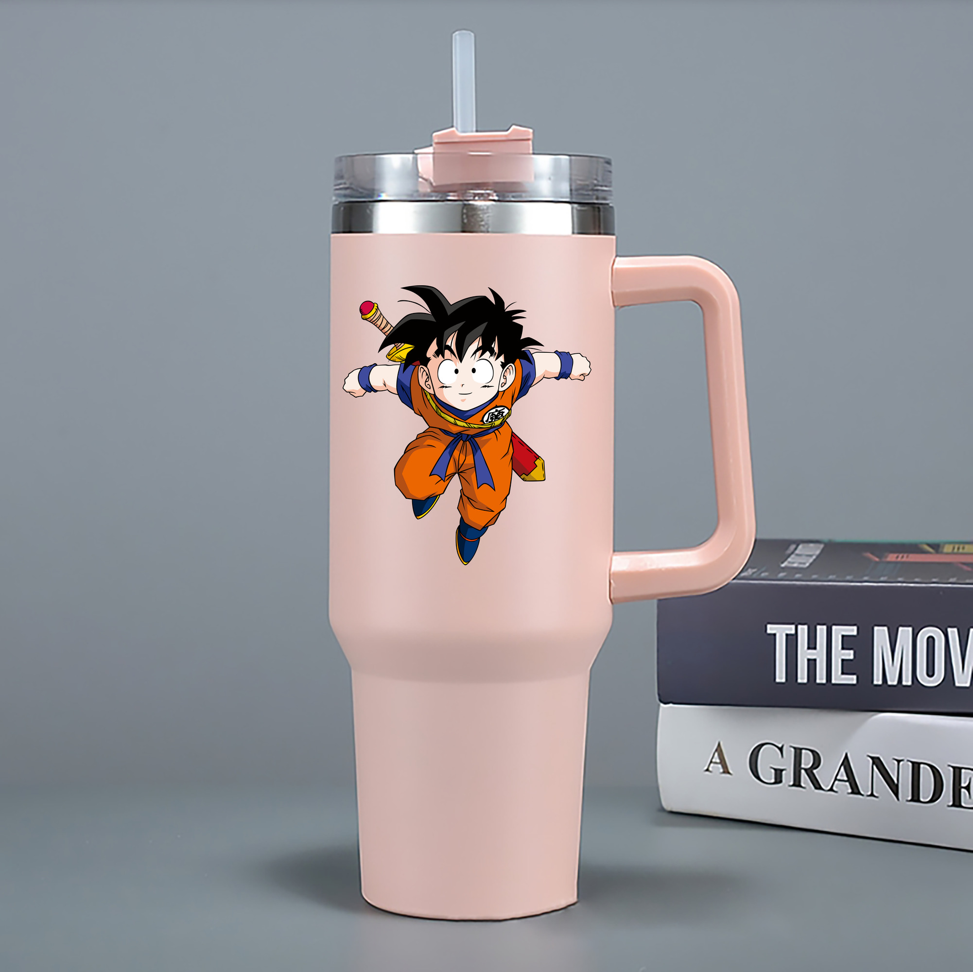 （画像用） ドラゴンボール 孫悟空（そん ごくう）Son Goku カカロット DRAGON BALL Kakarotto 1200mL車用タンブラー - クリスタルステッカー（プラスチックストロー付き）
